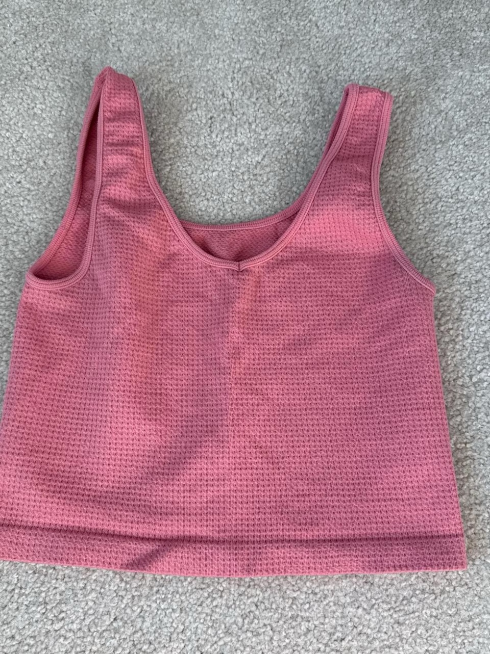 Aeropostale Waffle Tank Crop Top - Pink